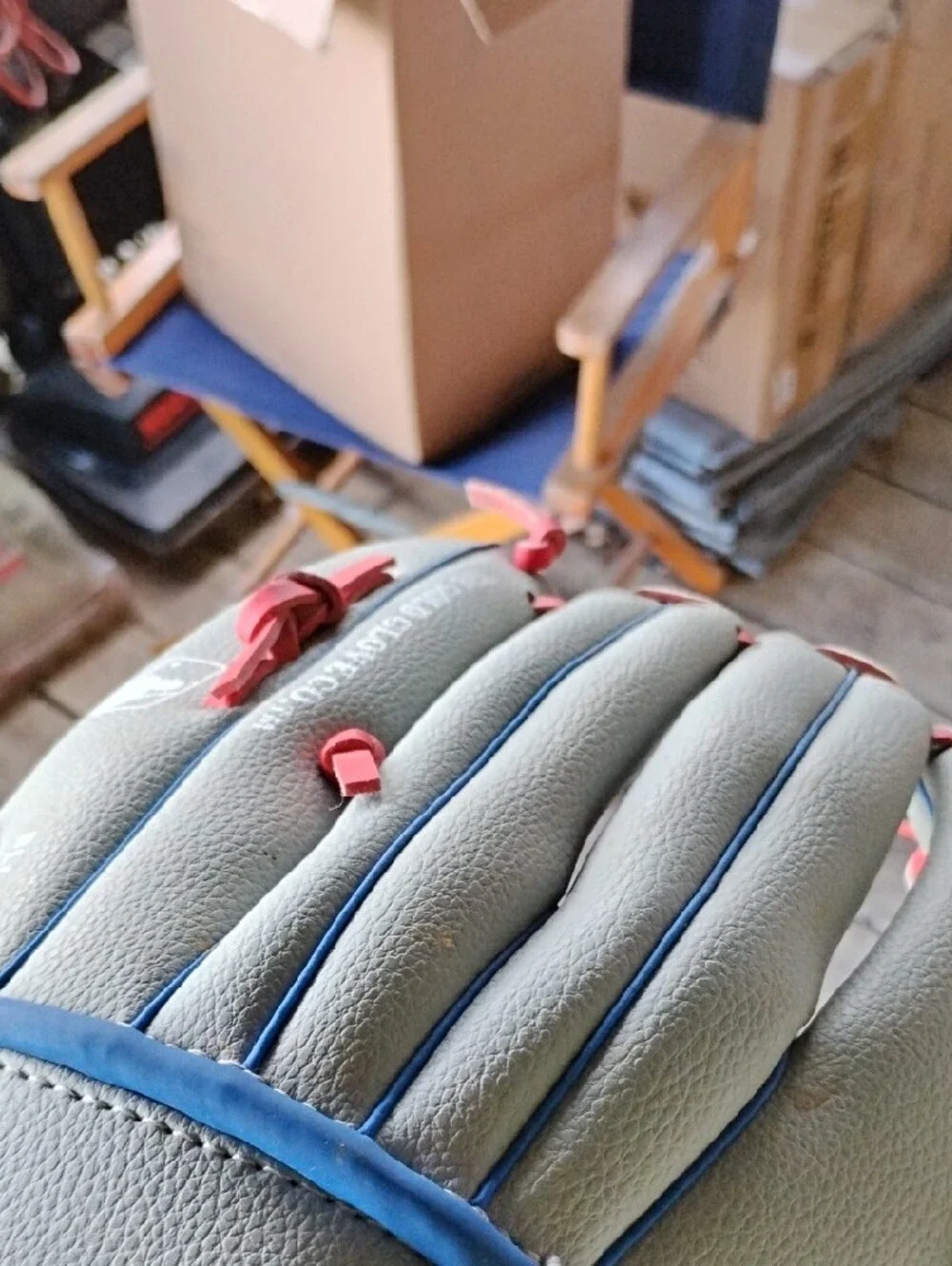 Wilson Youth Baseball Glove in Gray, Pink & Blue